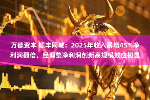 万德资本 顺丰同城：2025年收入暴增45%净利润翻倍，经调整净利润创新高规模效应初显